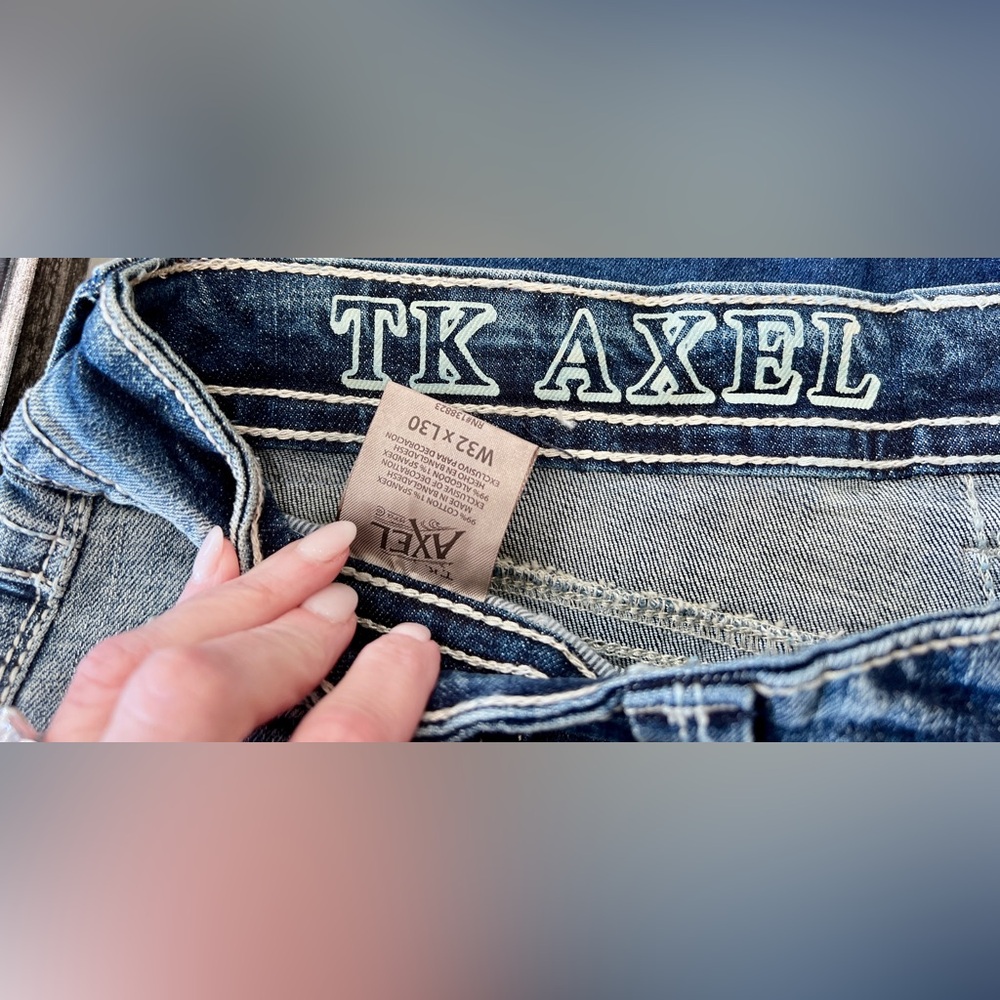 TK Axel Classic Slim Boot Cut Blue Denim Jeans - Picture 7 of 7